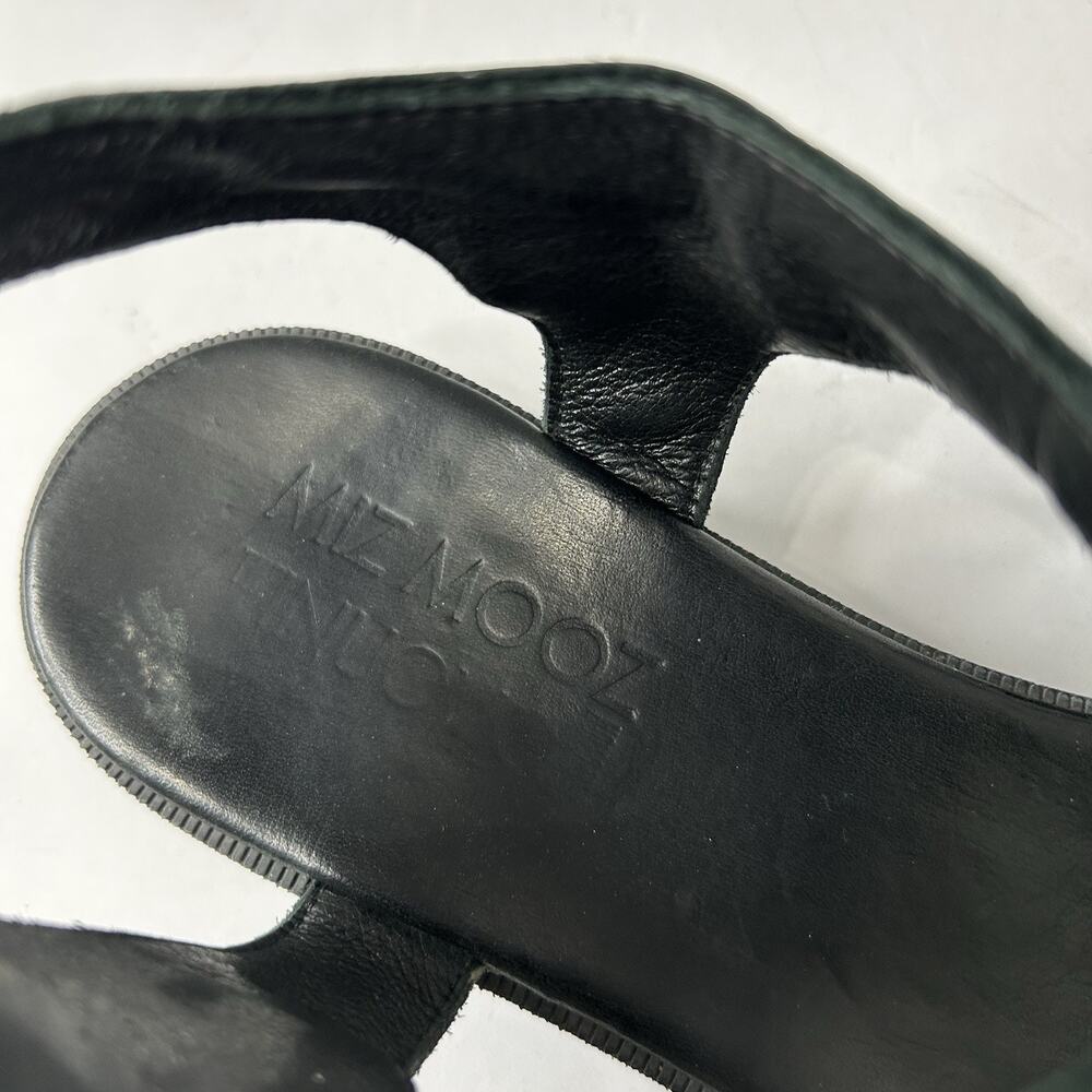 Miz Mooz Nuovo Strappy Black Leather Platform Sandals EU 40 Sz 10 Gold Buckle - Picture 5 of 7